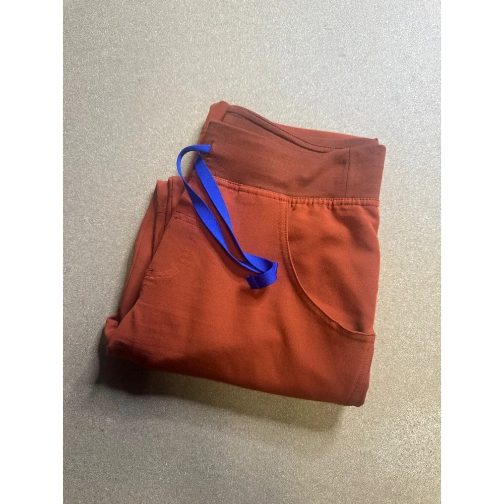 FIGS Scrub Pants Women Orange Cargo Pocket Drawstring XS Technical Collection
